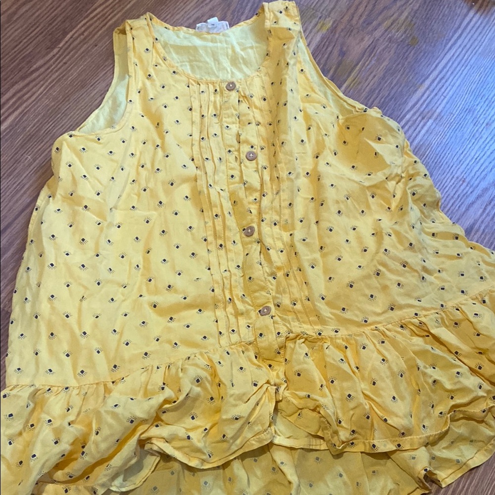 Yellow Sleeveless Ruffle Top